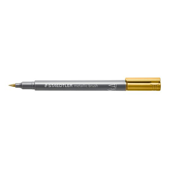 Marker caligrafie, culori metalizate, STAEDTLER, varf tip pensula, 7 culori/set - 3Papet