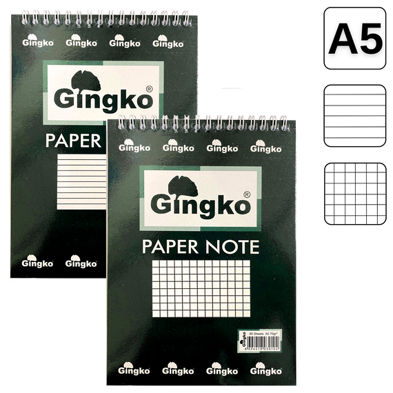 Bloc Notes cu spirala, A5 50 file, GINGKO, ALEGE LINIATURA: Dictando - Papet