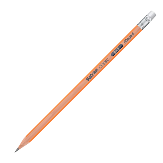 Creion cu radiera, MAPED Black Peps FSC, ALEGE DURITATE MINA: H - Papet