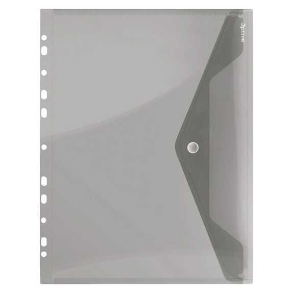 Mapa plastic A4, cu capsa, perforatii si clapeta V, OPTIMA, 4 buc/set, ALEGE CULOAREA: Fumuriu - Papet