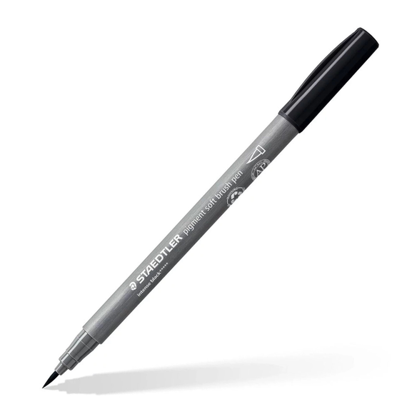 Marker cu varf pensula STAEDTLER Pigment Arts Pen Greys & Caramels, 6 culori/set - 4Papet