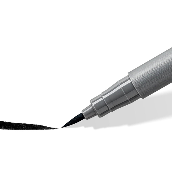 Marker cu varf pensula STAEDTLER Pigment Arts Pen Greys, 6 buc/set - 3Papet