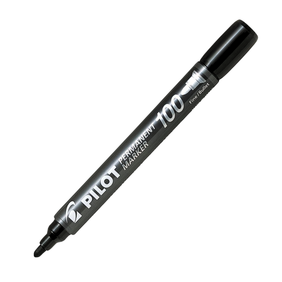 Marker permanent cu varf rotund, PILOT 100, ALEGE CULOAREA: Negru - 2Papet
