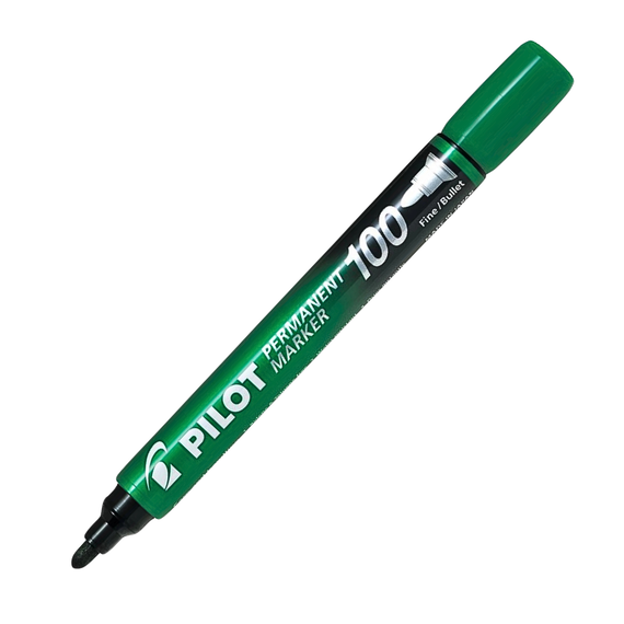Marker permanent cu varf rotund, PILOT 100, ALEGE CULOAREA: Verde - Papet