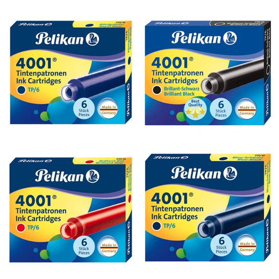 Patroane cerneala PELIKAN 4001, 6 buc/set, ALEGE CULOAREA: Negru - Papet