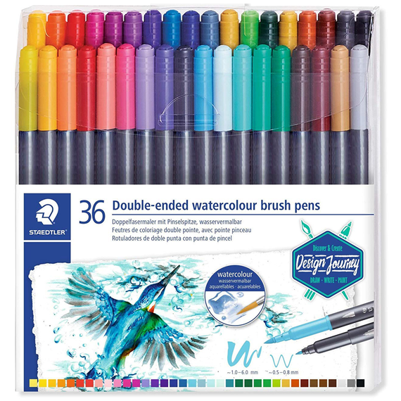 Carioci cu 2 capete STAEDTLER Watercolour, 36 culori/set - Papet