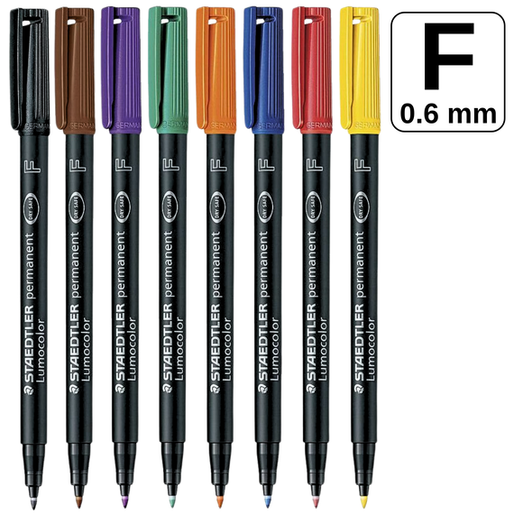 Marker permanent 0.6 mm, STAEDTLER Lumocolor F, ALEGE CULOAREA: Albastru - Papet