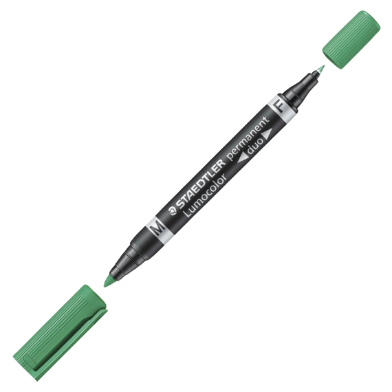 Marker permanent cu 2 capete, STAEDTLER Lumocolor, ALEGE CULOAREA: Verde - Papet