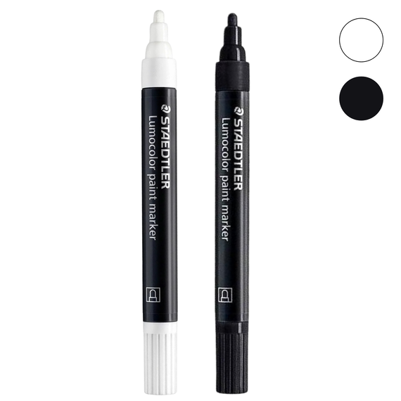 Marker cu vopsea acrilica, STAEDTLER Lumocolor, ALEGE CULOAREA: Negru - Papet