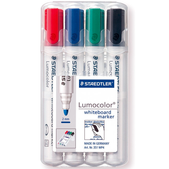 Marker whiteboard STAEDTLER Lumocolor, 4 culori/set - Papet