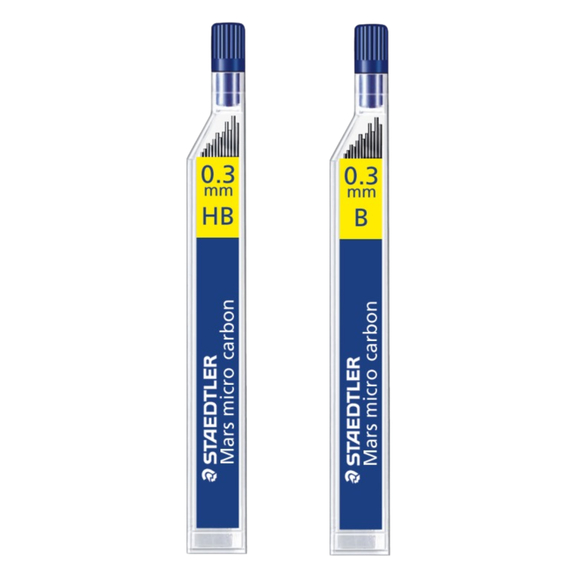 Mine creion mecanic 0.3 mm, 12 buc/set, STAEDTLER Mars Micro Carbon, ALEGE DURITATE MINA: HB - Papet