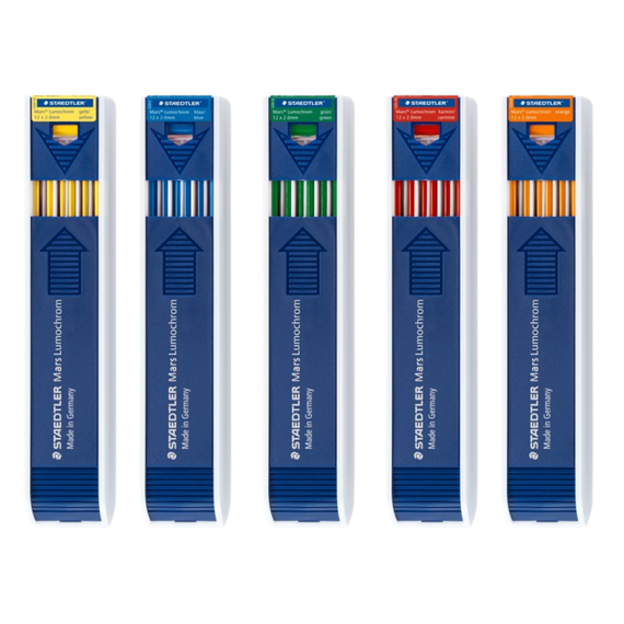 Mine creion mecanic colorate 2 mm, 12 buc/set, STAEDTLER Mars Lumochrom, ALEGE CULOAREA: Galben - Papet