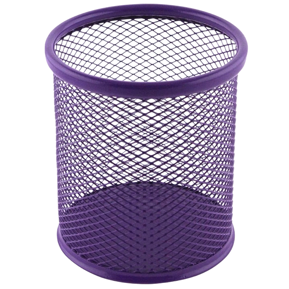 Suport instrumente de scris metalic, forma cilindrica, Mesh, colorat, ECADA, ALEGE CULOAREA: Mov - 2Papet