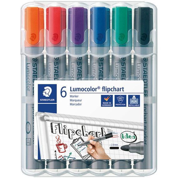 Marker flipchart STAEDTLER, 6 culori/set - Papet