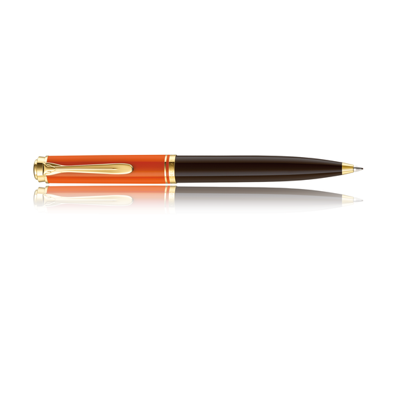 Pix placat cu aur, PELIKAN Souveran K800, Negru/Portocaliu - 2Papet