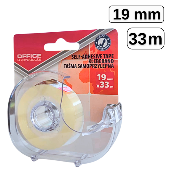 Banda adeziva cu dispenser 19mm x 33m, OFFICE PRODUCTS - Papet