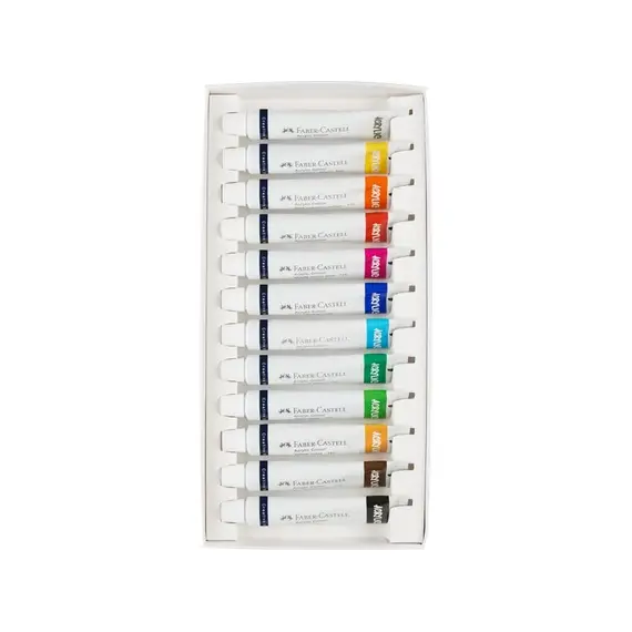 Culori acrilice, 20 ml, 12 culori/set, FABER-CASTELL - 2Papet