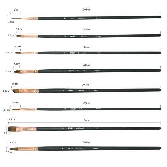 Pensule DACO Enchanted, PN2916, 16 buc/set - 2Papet