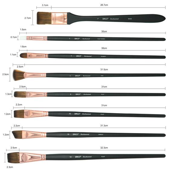 Pensule DACO Enchanted, PN2916, 16 buc/set - 3Papet