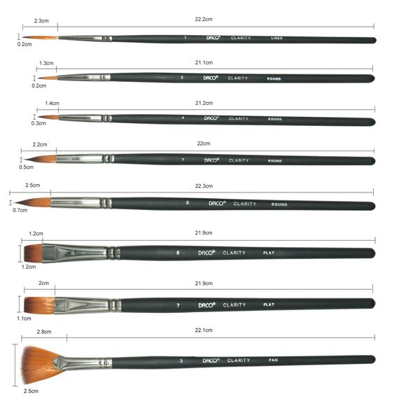 Pensule DACO Clarity, PN2915, 16 buc/set - 2Papet