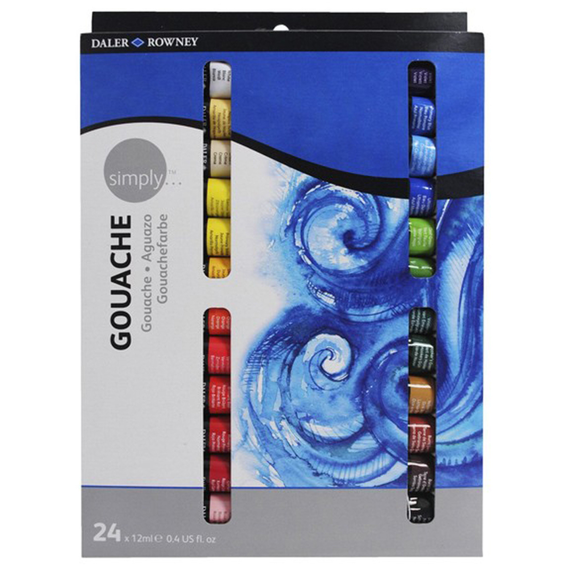 Culori guasa DALER ROWNEY Simply, 12 ml, 24 culori/set - Papet
