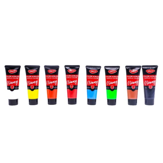 Set culori acrilice 8 culori/set, 75 ml, DACO Creamy - 2Papet