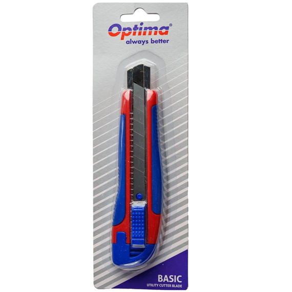 Cutter mare 18 mm, sina metalica, grip din cauciuc, OPTIMA Basic SK7 - Papet