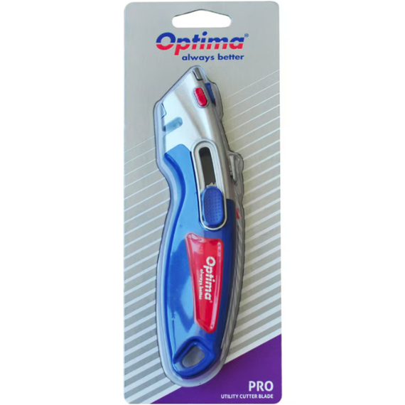 Cutter mare profesional cu lama trapezoidala, corp metalic cu grip, OPTIMA Pro SK2 - Papet