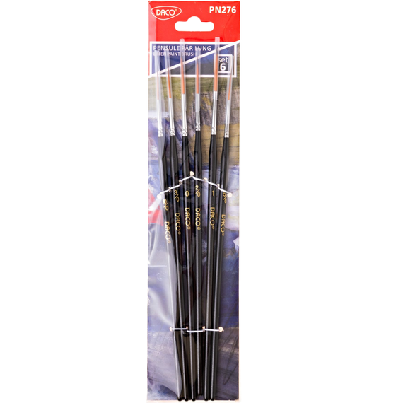 Pensule tip Liner din par sintetic 6 buc/set DACO - Papet