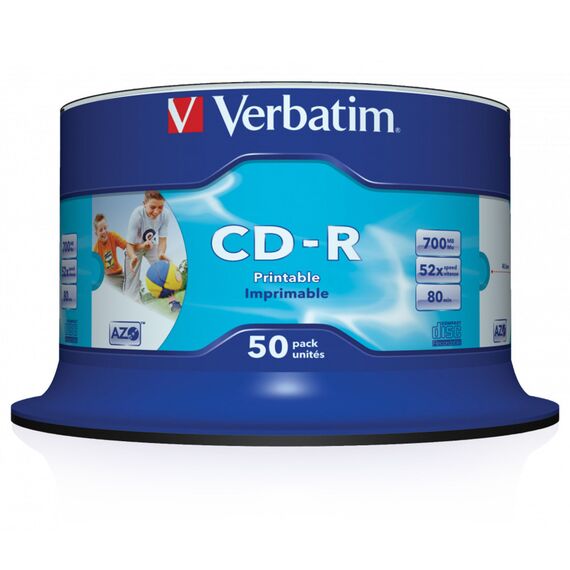 CD-R Printabile 52X, 700 MB VERBATIM, 50 buc/set - Papet