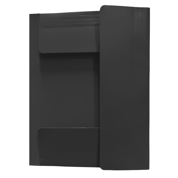 Mapa plastic A4, cu elastic OPTIMA, ALEGE CULOAREA: Negru - 4Papet