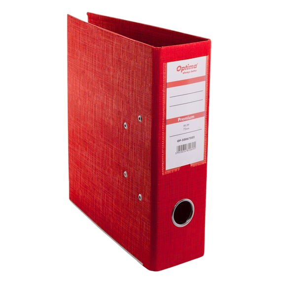 Biblioraft plastifiat A5, 7.5 cm, OPTIMA, ALEGE CULOAREA: Rosu - 2Papet
