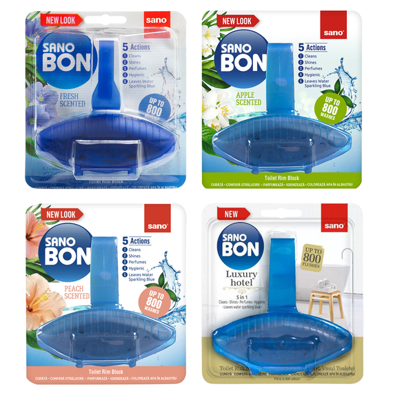 Odorizant WC SANO BON Multi-Action, 55g, Alege aroma: Luxury Hotel - Papet