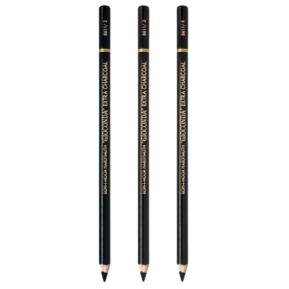 Creion cu mina carbune natural negru, KOH-I-NOOR Gioconda, Model: Medium - Papet