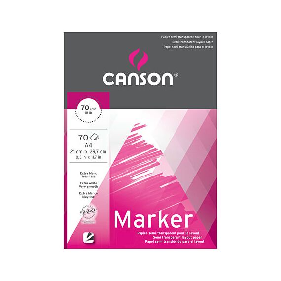 Bloc Marker A4, 70g/mp, 70 file, CANSON - Papet
