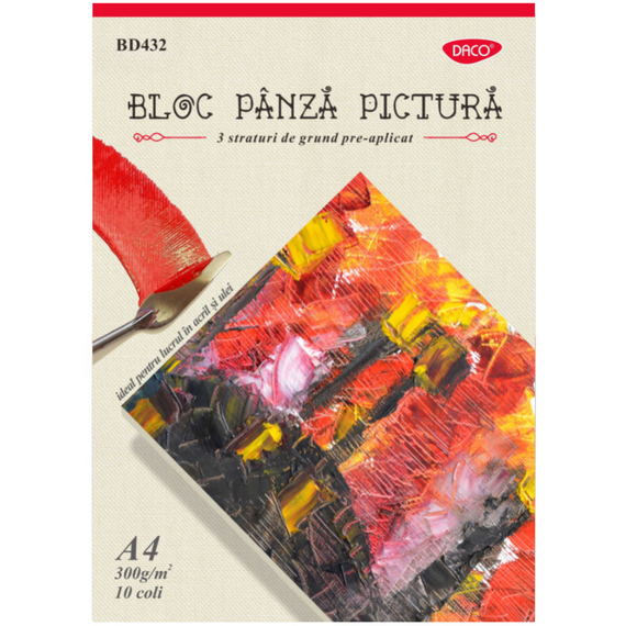 Bloc Panza Pictura A4, 300g/mp, 10 file, DACO - Papet