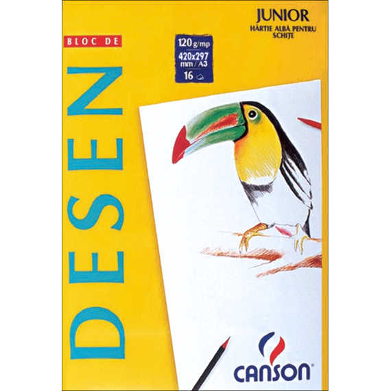 Bloc de desen A3, 120g/mp, 16 file, CANSON Junior - Papet
