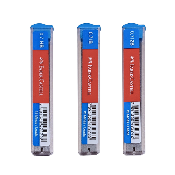 Mine creion mecanic polymer 0.7 mm, 12 buc/set, FABER-CASTELL, ALEGE DURITATE MINA: B - Papet