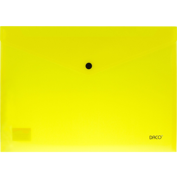 Mapa plastic A4, cu capsa si clapeta in V, DACO, ALEGE CULOAREA: Galben Neon - 2Papet