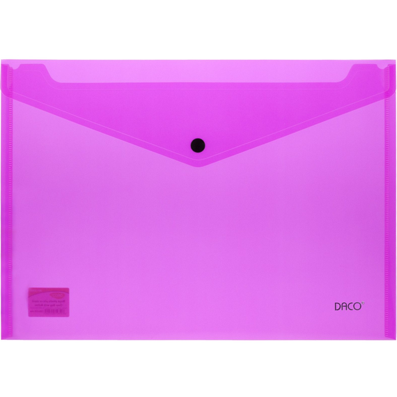 Mapa plastic A4, cu capsa si clapeta in V, DACO, ALEGE CULOAREA: Magenta neon - 2Papet
