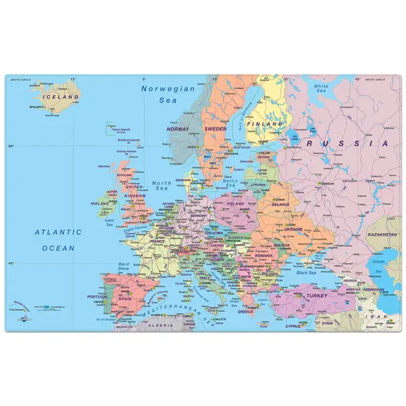 Mapa de birou 40 x 60 cm PP Welt Atlas, Harta Europei - Papet