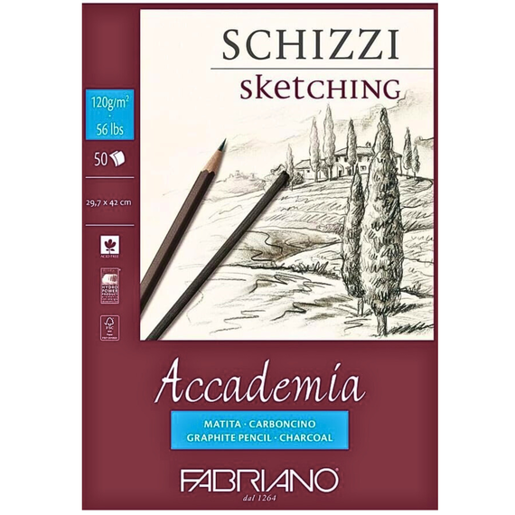 Bloc desen si schite A3, 120g/mp, 50 file, FABRIANO Accademia - Papet