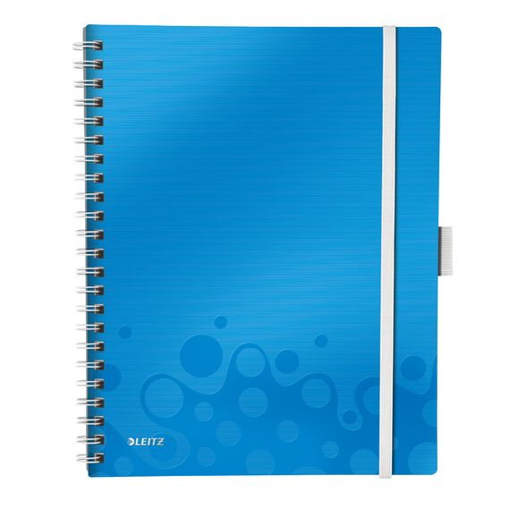 Caiet A4 cu spirala, matematica, coperta plastic PP, 80 file, 80g/mp, LEITZ WOW Be Mobile, ALEGE CULOAREA: Albastru - 2Papet