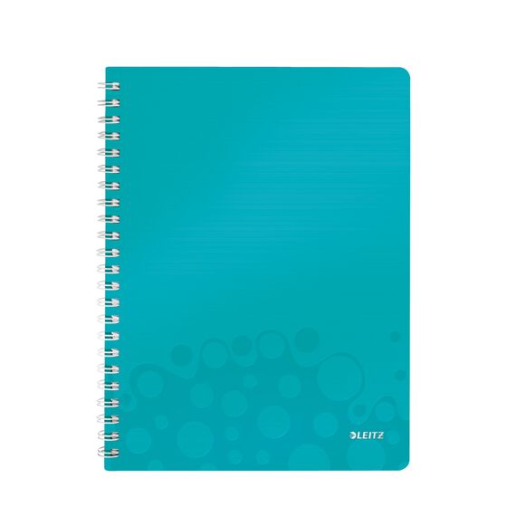 Caiet A4 cu spirala, matematica, coperta plastic PP, 80 file, 80g/mp, LEITZ WOW, ALEGE CULOAREA: Turcoaz - 2Papet