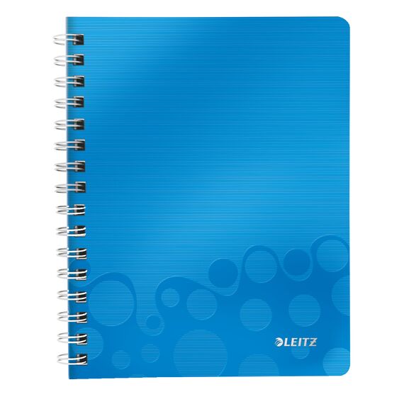Caiet A5 cu spirala, dictando, coperta plastic PP , 80 file, 80g/mp, LEITZ WOW, ALEGE CULOAREA: Albastru - 2Papet