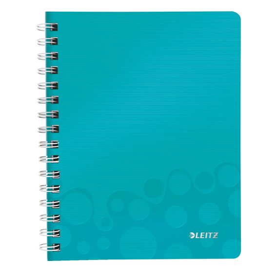 Caiet A5 cu spirala, dictando, coperta plastic PP , 80 file, 80g/mp, LEITZ WOW, ALEGE CULOAREA: Turcoaz - 2Papet