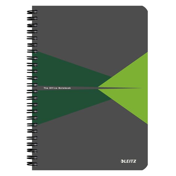Caiet A5 cu spirala, dictando, coperta carton , 90 file, 90g/mp, LEITZ Office, ALEGE CULOAREA: Verde - Papet