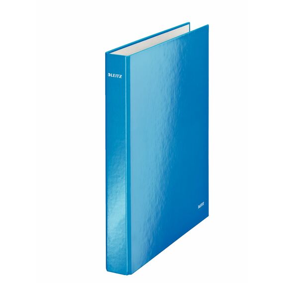 Caiet mecanic A4 cu 2 inele, 25 mm, LEITZ WOW Metalizat, ALEGE CULOAREA: Albastru - 3Papet