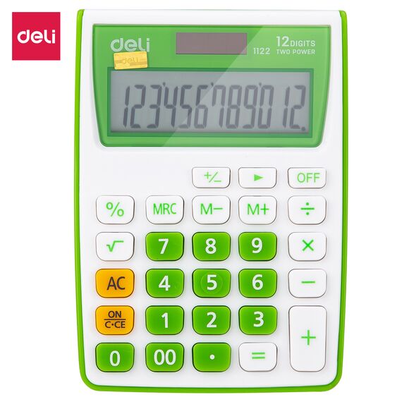 Calculator de birou cu 12 digits, DELI 1122, ALEGE CULOAREA: Verde - 2Papet
