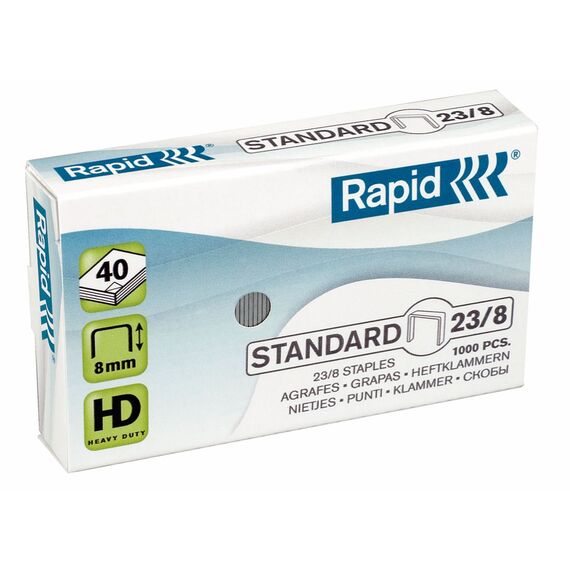 Capse 23/8, 1000 buc/cutie RAPID Standard - Papet